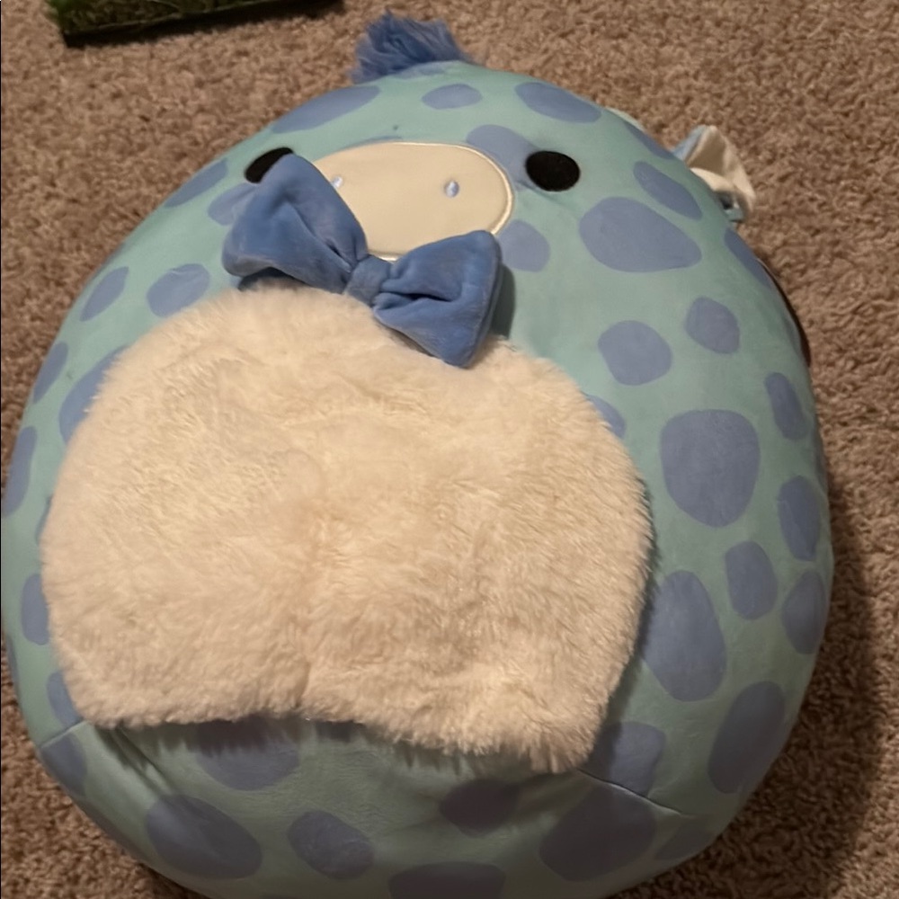 Squishmallows Blue and Purple Plush with Bow